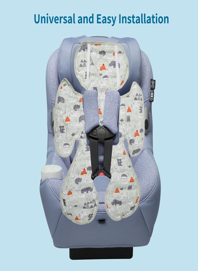 Gresource Car Seat Gel Baby Cooling Pad, Double Sided and Fordable Breathable Ice Seat Liner Cooler Mat Cushion for Stroller, Baby Chair, Child Safety Car Seat, Cribs and Bassinets (Forest) - Image 4